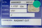 1.17 ct J VS1 Radiant Cut Diamond - Image 2